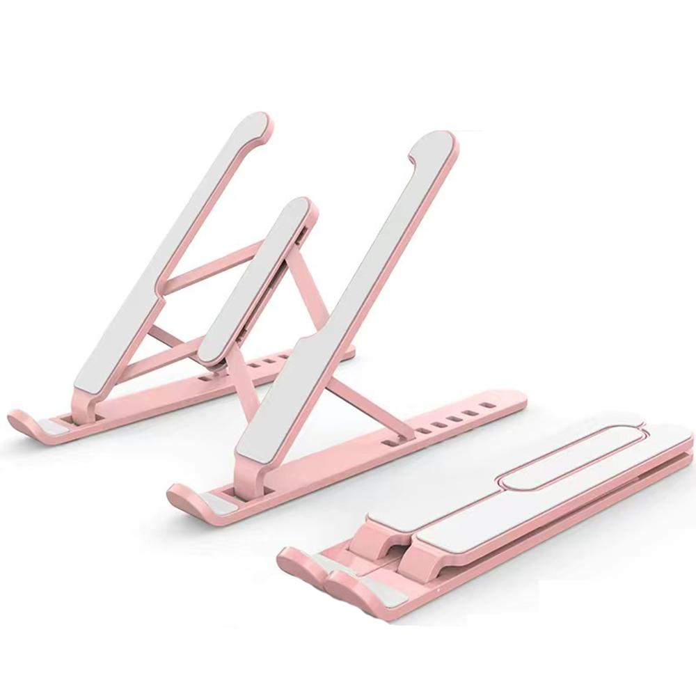 Laptop Tablet Stand 6-level Height Adjustable Folding Portable Office Holder Cooling Bracket for 11-17 Inch Laptop Pink