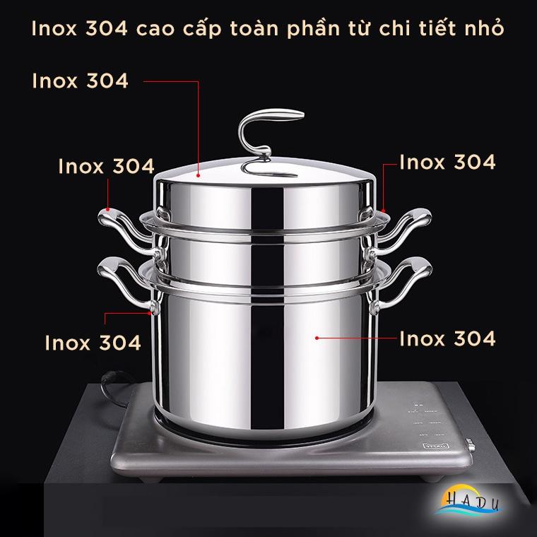 Nồi Hấp 2 Tầng 3 Tầng Inox Bánh Bao Bếp Từ Cao Cấp Đạt Chất Lượng Đức HADU