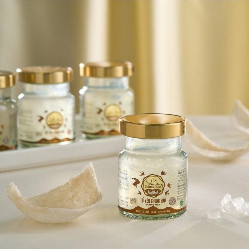 [CHÍNH HÃNG] Yến Sào Hoàng Kim - Hộp Quà Nguyên Bảo Phú Quý (50g Tổ Yến Thượng Hạng &amp; 4 Hũ Yến Chưng Đường Phèn) - Quà Biếu Cao Cấp, Sang Trọng