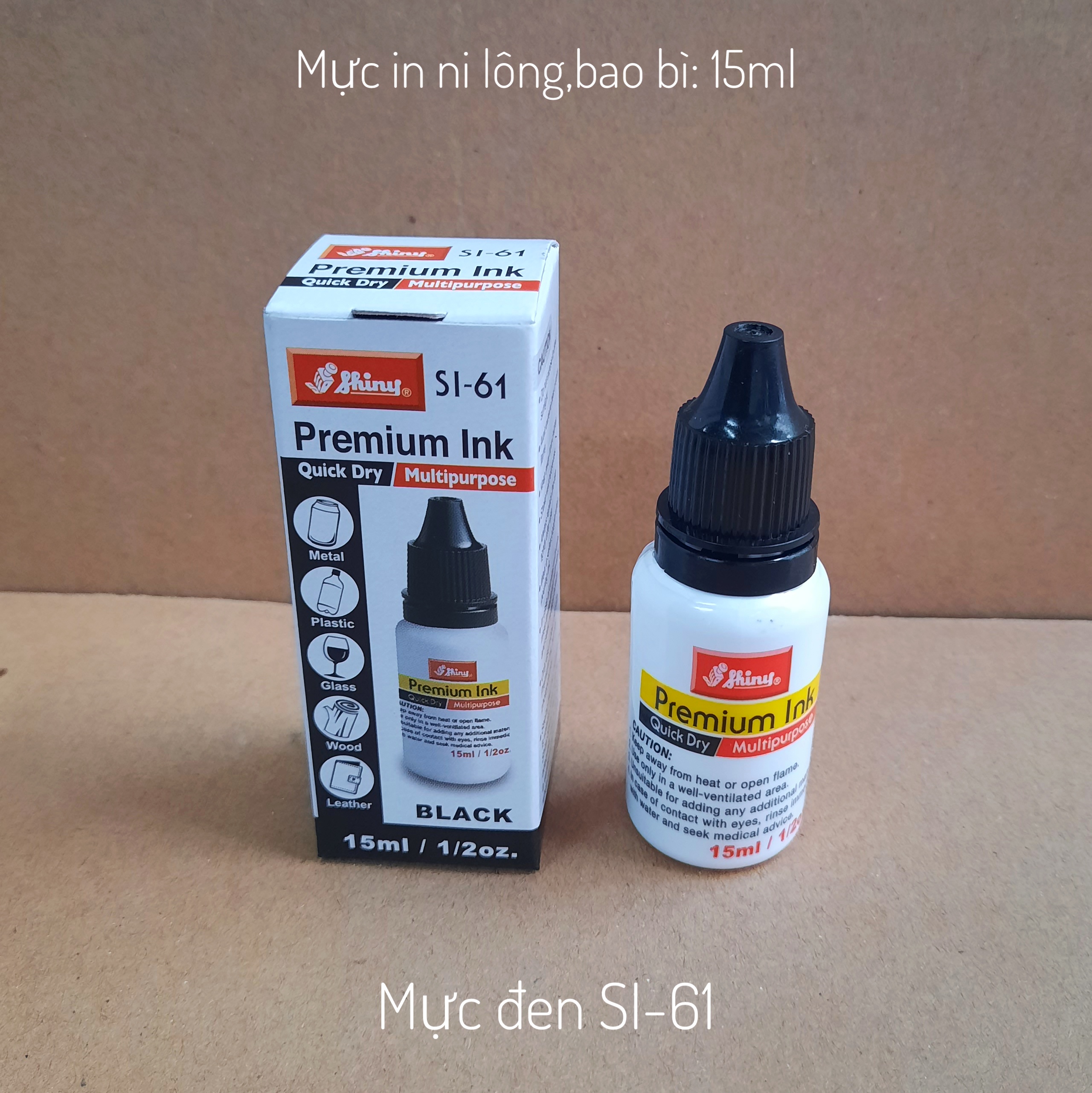Mực dấu in ni lông,bao bì.in nhanh khô mọi chất liệu shiny