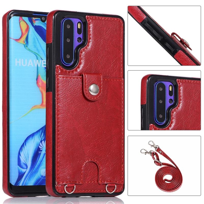 Bao da điện thoại nữ có nắp lật khe cắm thẻ phía sau cho Huawei P30 Mate20 Pro Lite