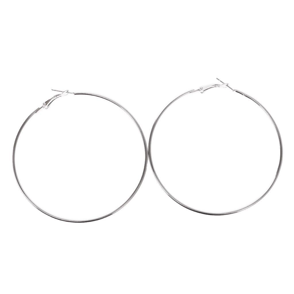 2 Pair Statement Big Round Dangle Hoop Loop Earrings Club Party Earrings