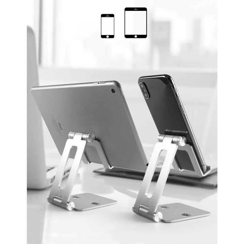 Giá đỡ, kệ kê stand nhôm cho điện thoại, máy tính bảng và Ipad Iphone có thể điều chỉnh góc nghiêng và gấp gọn.