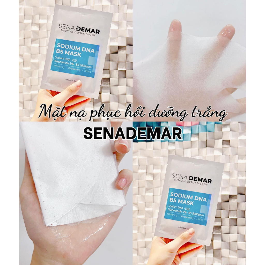 Combo 10 Miếng Mặt Nạ SENADEMAR Tế Bào Gốc Phục Hồi Dưỡng Ẩm 25ml/miếng hạn 2027