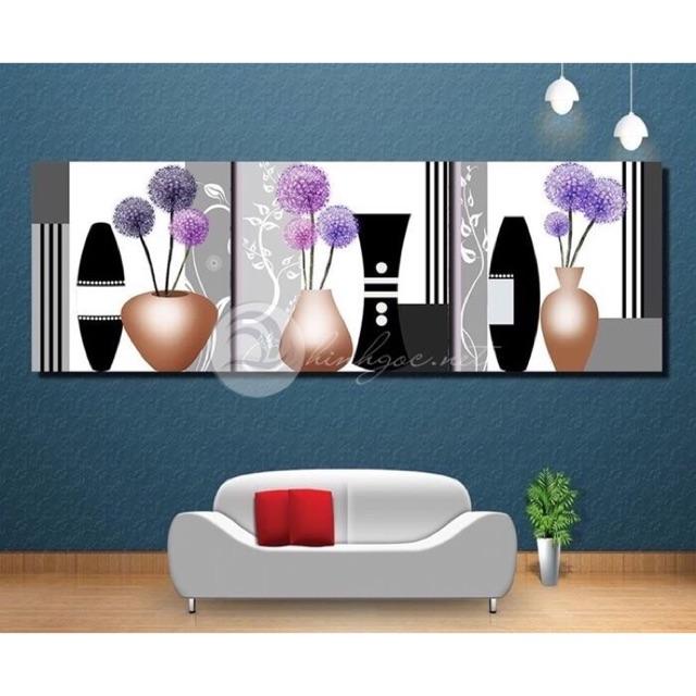 Bộ 3 tranh hoa đẹp kích thước 40*40