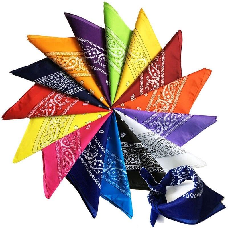 Women Men Fashion Bandana Hairwrap Sports Headwear Paisley Printed Hip Hop Bandana Wrist Hairwrap Face Head Wrap Scarf Reusable