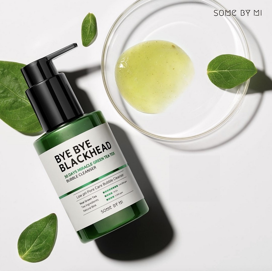 Sữa Rửa Mặt Sủi Bọt Loại Bỏ Mụn Đầu Đen Some By Mi Bye Bye Blackhead 30 Days Miracle Green Tea Tox Bubble Cleanser 120g