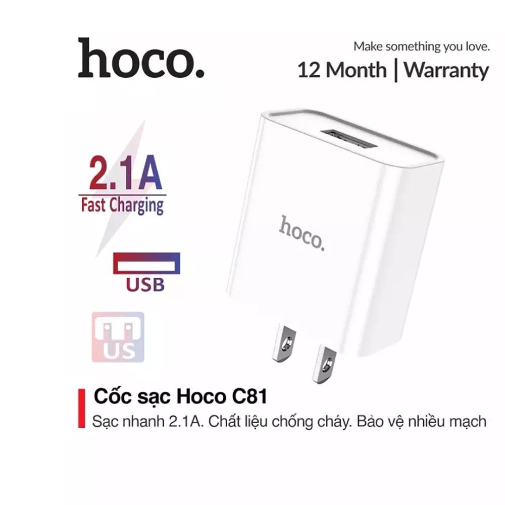 Cốc Sạc Nhanh Hoco C81 2.1A , Hàng chính hãng