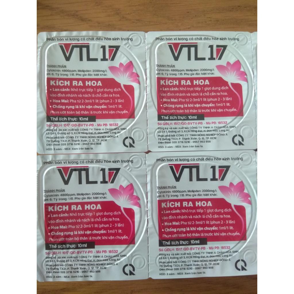 Combo 4 hộp phân bón vi lượng có chất điều hòa sinh trưởng VTL17 kích ra hoa - hộp 10ml