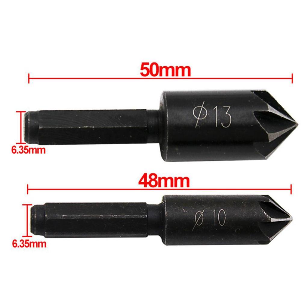 2Pcs Chamfering Cutter Drill Bit Cutting Tool Seven-edged Cutter