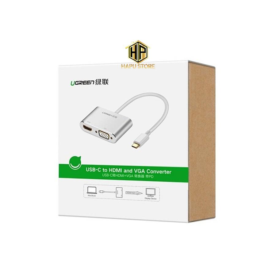 Cáp chuyển USB-C sang HDMI +VGA Ugreen 50317 chính hãng - Hàng Chính Hãng