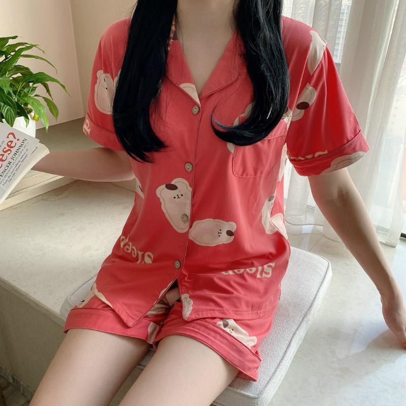 Pijama mặc ở nhà, Bộ Ngủ Nữ cotton ngắn tay nhiều màu CCCP06