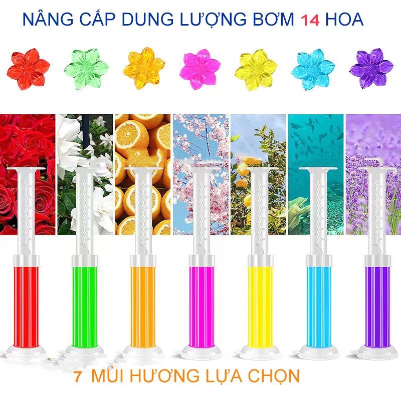 Gel khử mùi bồn cầu hương thơm hoa, thơm ngát mùi hoa, 1 cây bơm 14 hoa