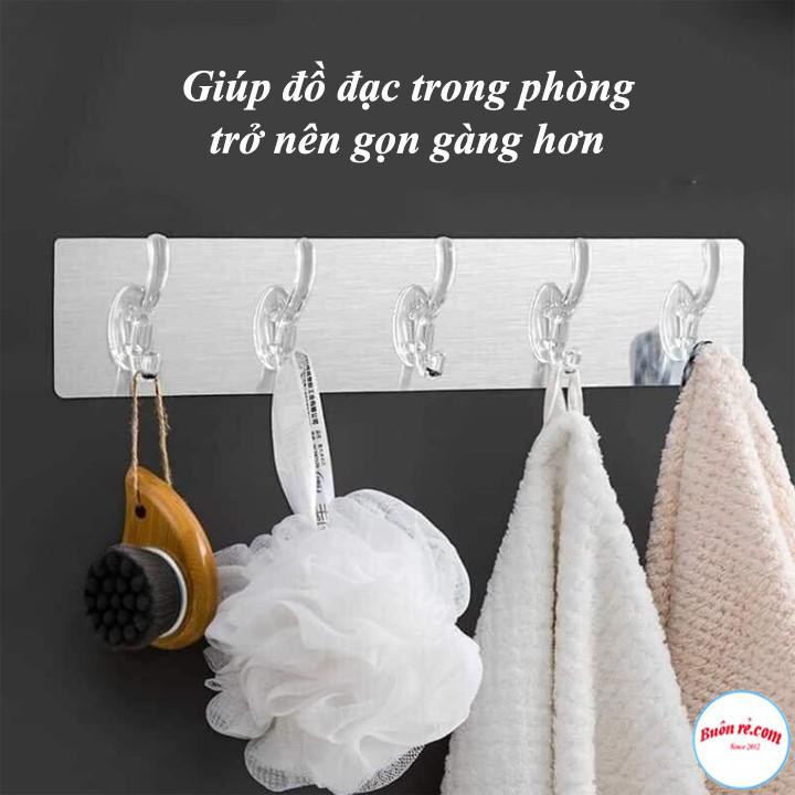 Thanh Treo Đồ Dán Tường 6 Móc Liền Mạch Trong Suốt Siêu Dính Loại 2