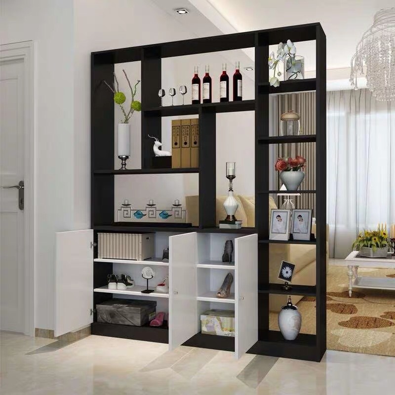 TỦ RƯỢU KIÊM VÁCH NGĂN PHÒNG TR603- C2m x R1m5 - Màu Trắng-Đen