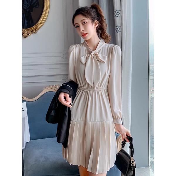 Set váy+ vest mùa xuân thu phiên bản Hàn Quốc mới, vừa che bụng vừa giảm tuổi, phù hợp từ người gầy đến béo