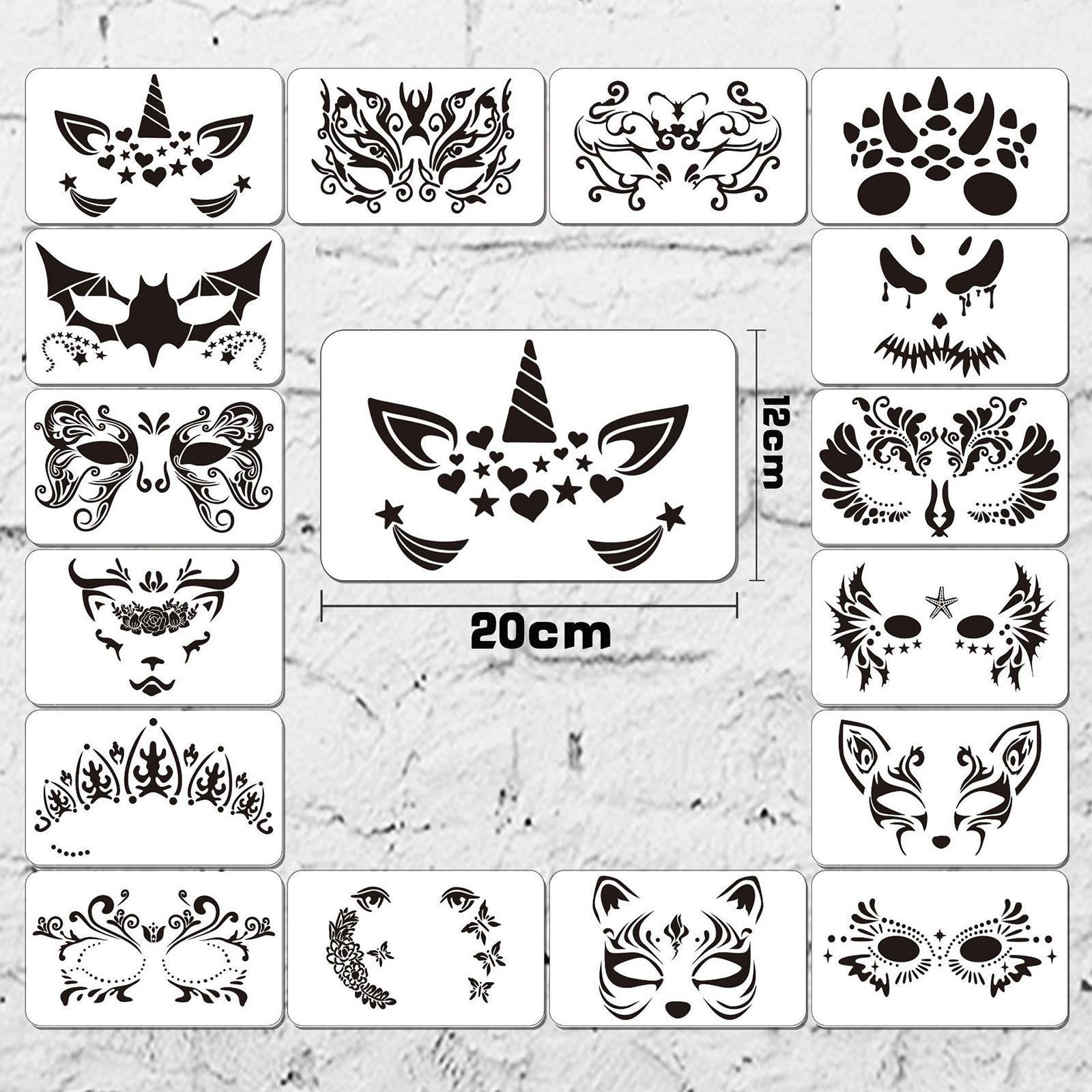 Face Paint Stencils for Kids Reusable Durable for Halloween Holidays Cosplay