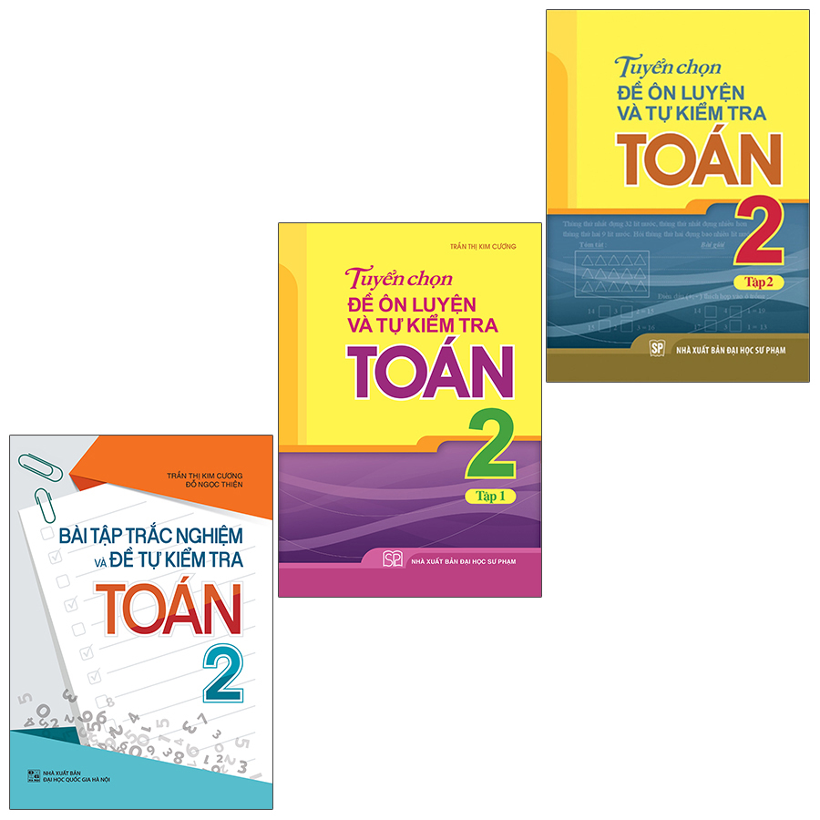 Sách: Combo 3 Cuốn Bài Tập Trắc Nghiệm Và Đề Tự Kiểm Tra Toán 2 + Tuyển Chọn Đề Ôn Luyện Và Tự Kiểm Tra Toán Lớp 2