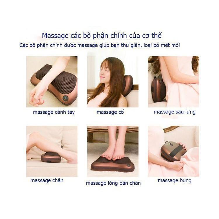 Gối mát xa hồng ngoại 8 bi - gối massage hồng ngoại 6 bi 8 bi