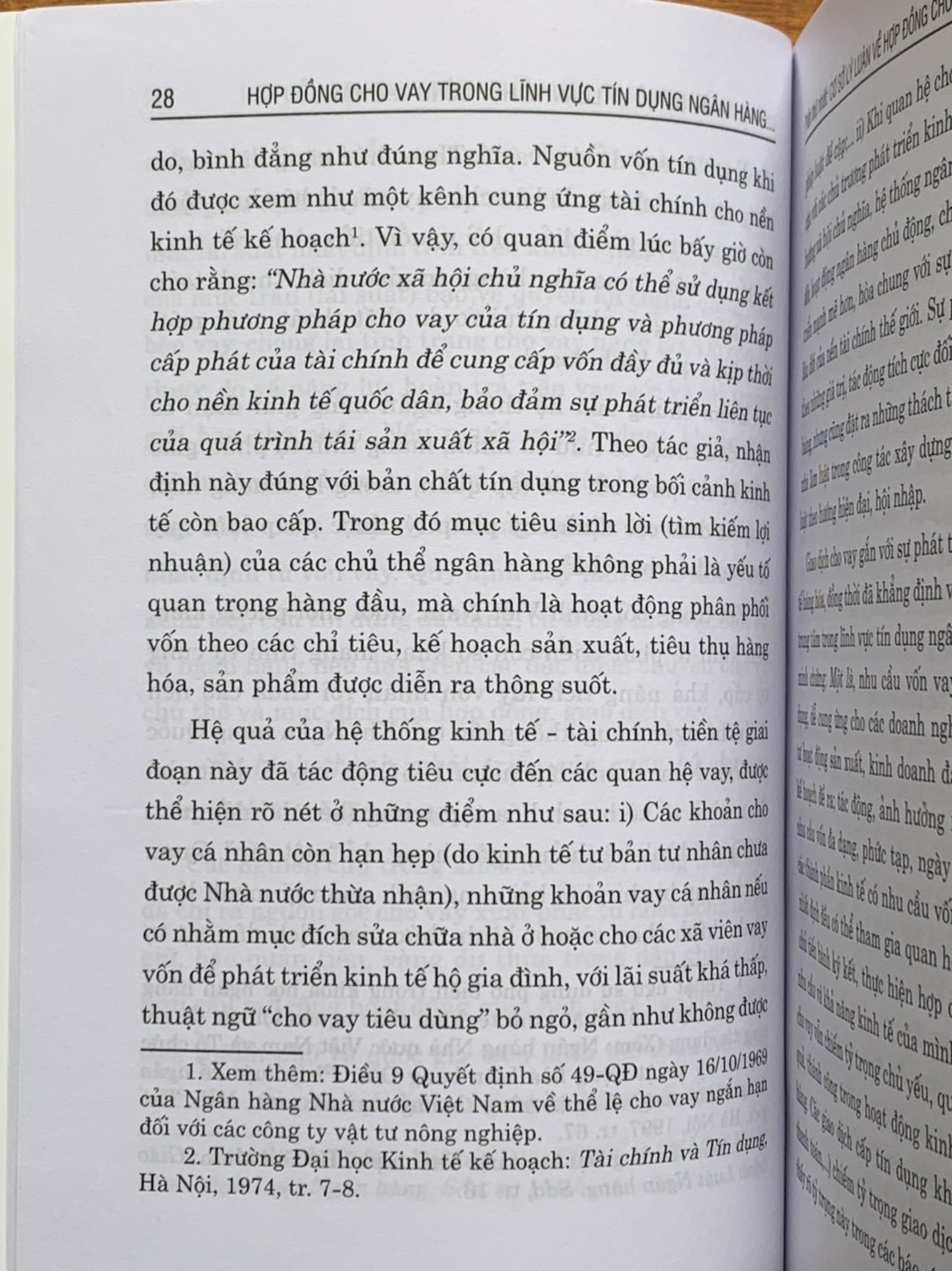 Hợp Đồng Cho Vay Trong Lĩnh Vực Tín Dụng Ngân Hàng - Lý Luận Và Thực Tiễn Áp Dụng