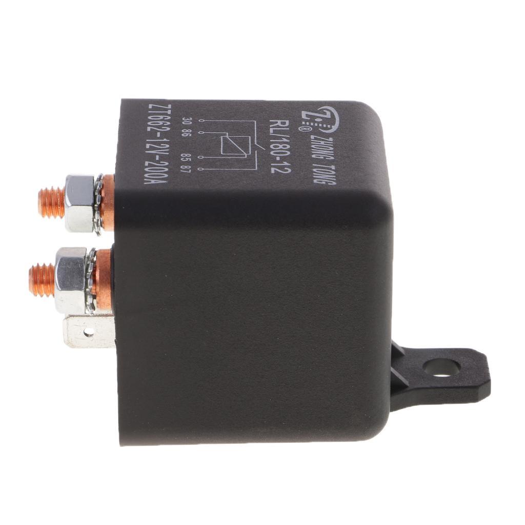 2 Pieces High Current Car Truck Motorcycle 4-Pins DC 12V 200A Relay Switch