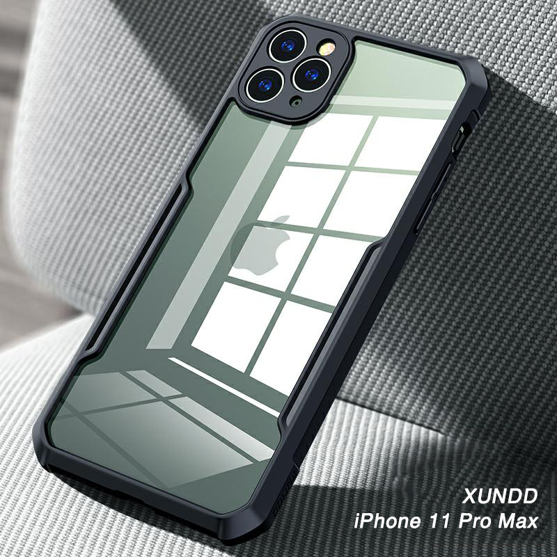 Ốp Lưng Chống Sốc Xundd Cho Các Dòng Iphone 12 Pro Max - 12 Pro - 12 - 11 Pro Max - 11 Pro - 11 - Hàng Nhập Khẩu - Iphone 11 Pro Max - Trong Suốt Viền Đen