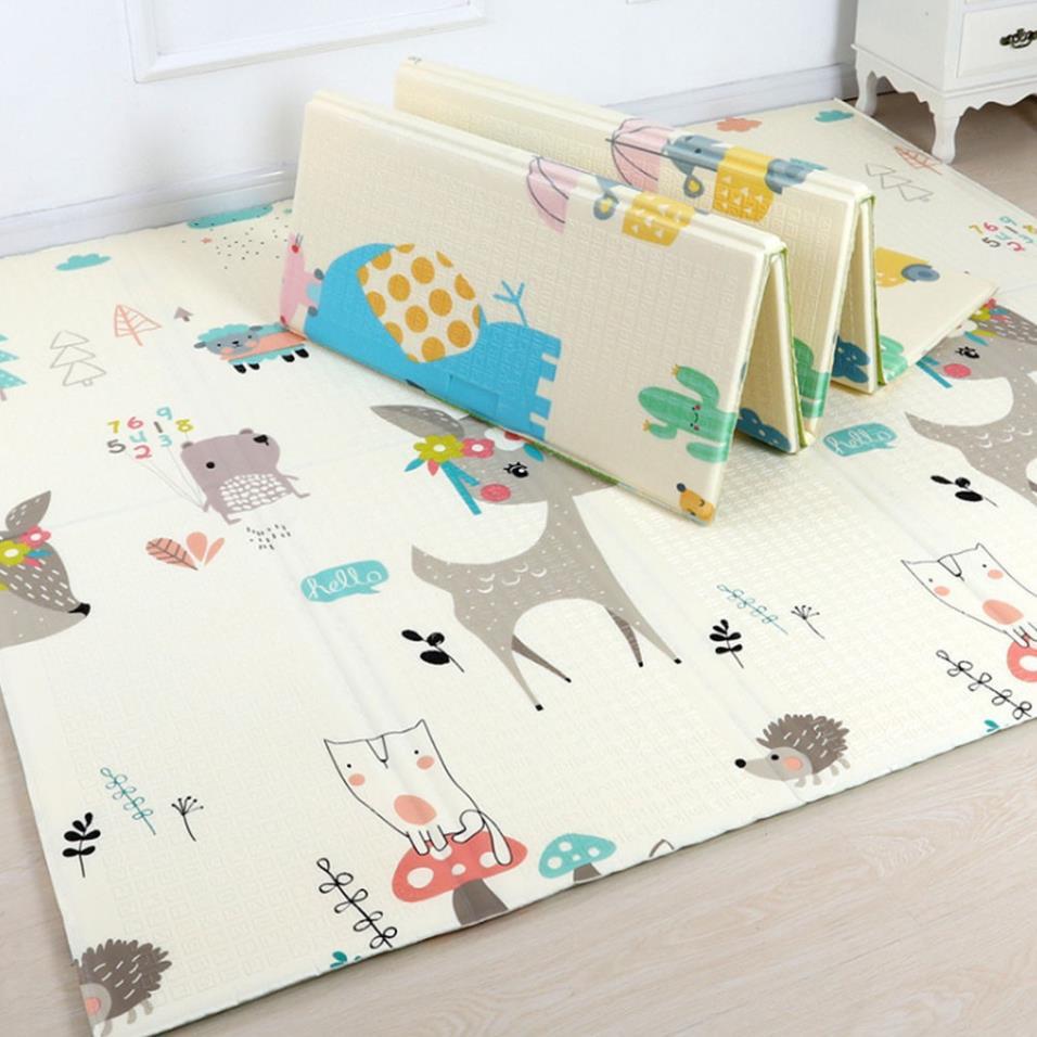 [KoSuyTu] Thảm Xốp Gấp Gọn XPE 2 Mặt Loại Dày Chống Thấm Dễ Lau Chùi - 1.8m*2.3m - An Toàn Không Mùi - Thiết Kế Hình Thú Dễ Thương
