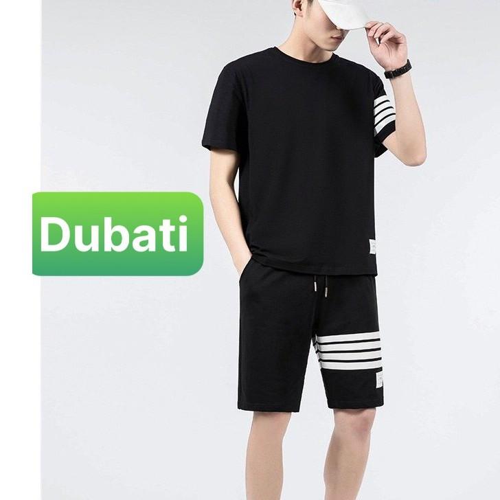 BỘ THỂ THAO NAM, ĐỒ BỘ THỂ THAO CAO CẤP PHỐI SỌC, 3 SỌC CHẤT THUN CO GIÃN - DUBATI FASHION