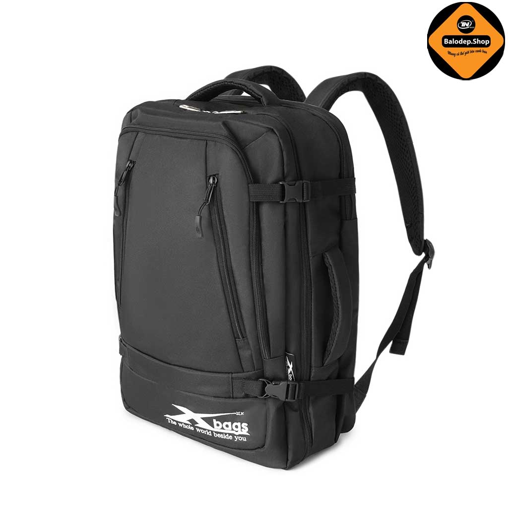 Balo Laptop Size Lớn Xbags Leader Cao Cấp Màu Đen, Đựng Được Laptop 17 Inch, Thiết Kế Mở 180 Độ, Nhiều Ngăn, Chống Nước, Chống Sốc, Phù Hợp Đi Làm Du Lịch!