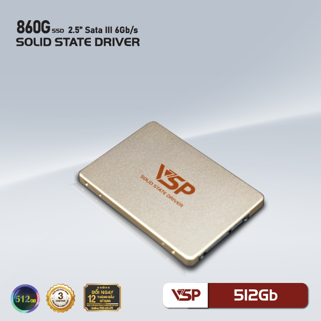 Ổ cứng SSD VSP 512GB 860G QVE Sata III 2.5inch - Hàng chính hãng Tech Vision phân phối