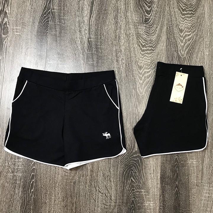 Quần đùi nữ Choobe hình thêu cạp chun co giãn tốt short năng dáng suông trơn mặc nhà QS02