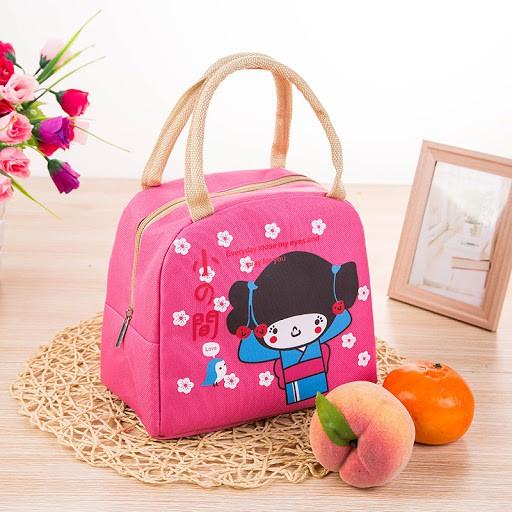 TÚI GIỮ NHIỆT HÌNH CÔ GÁI NHẬT ĐỰNG CƠM - TÚI Ủ CHÁO CHỐNG THẤM GIỮ NHIỆT NÓNG LẠNH SIÊU TỐT CÓ QUAI XÁCH TIỆN LỢI