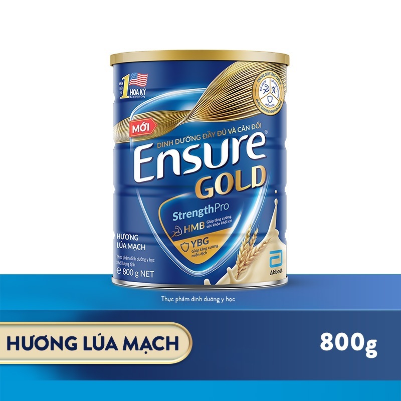 Sữa Bột Ensure Gold Abbott (HMB) 850g/800g Hương Lúa Mạch