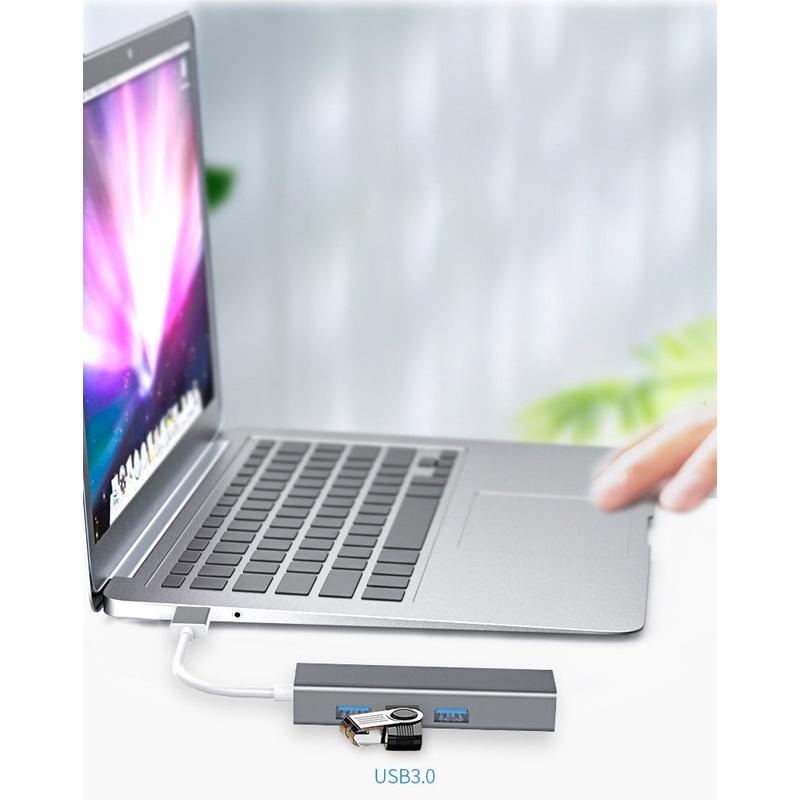 HUB chuyển đổi USB 3.0 sang LAN 1000Mbps và 3 cổng USB 3.0 vỏ nhôm