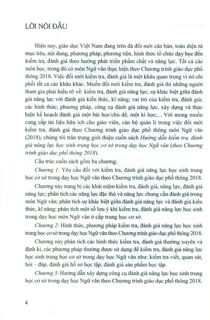 Hướng Dẫn Kiểm Tra, Đánh Giá Năng Lực Học Sinh Trung Học Cơ Sở Trong Dạy Học Ngữ Văn