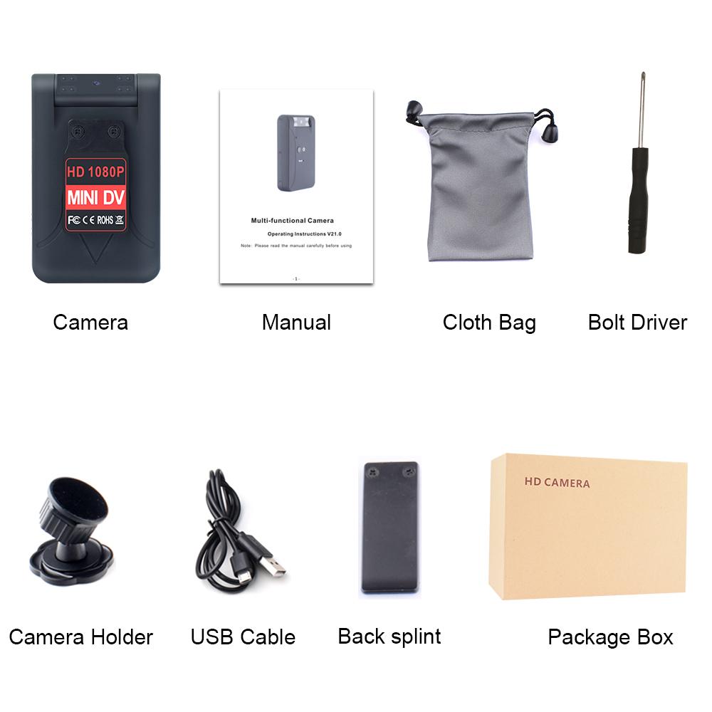 MD17 Mini Camera HD Máy quay WiFi WiFi với phát hiện chuyển động Tầm nhìn ban đêm Mini Outdoor Voice Video Recorder HD 1080p Micro Cam Màu