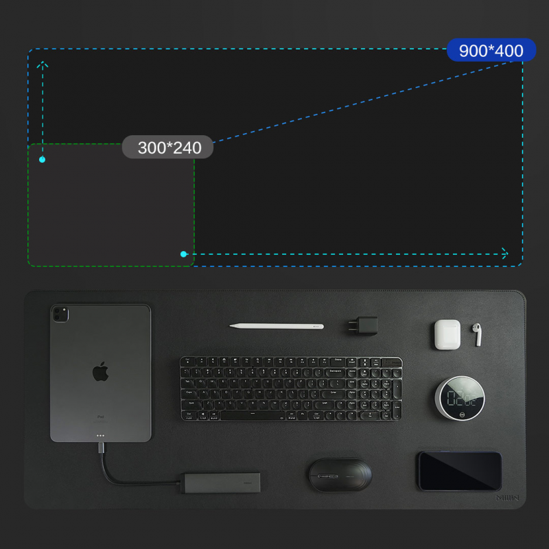 Xiaomi MIIIW Da ngoại cỡ Bàn di chuột PVC chống thấm nước hai mặt Bàn chống thấm Bàn di chuột chơi game lớn