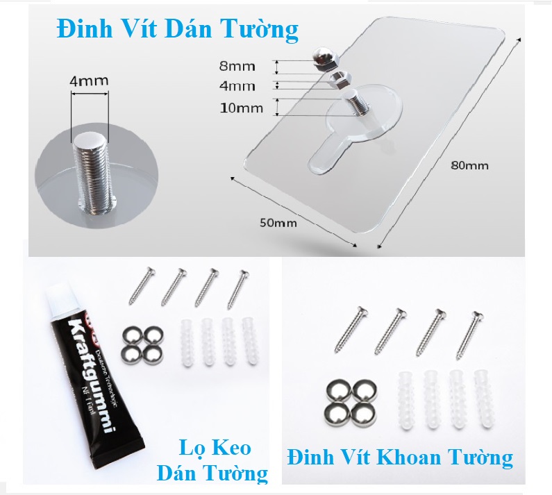 Kệ Nhà Tắm INOX SUS304, Kệ Chữ Nhật Đề Đồ Phòng Tắm, Giá Để Đồ Gia Vị Nhà Bếp - CNSU304