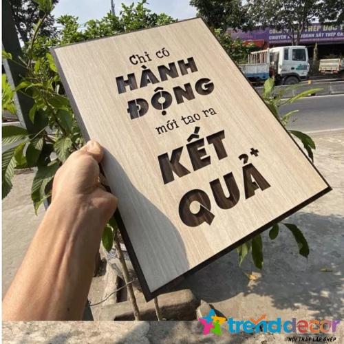 Tranh Gỗ Khắc Laser Nội Dung Tạo Động Lực Thúc Đẩy Làm Việc