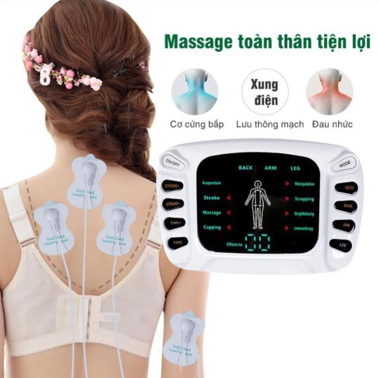 Máy Mát Xa Xung Điện, Máy Massage Trị Liệu 8 Miếng Dán