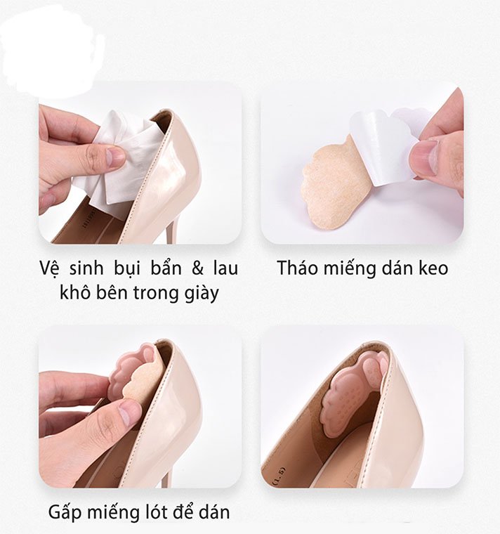 Cặp miếng đệm lót gót mang giày cao gót điều chỉnh kích thước hình bướm chống đau tiện dụng