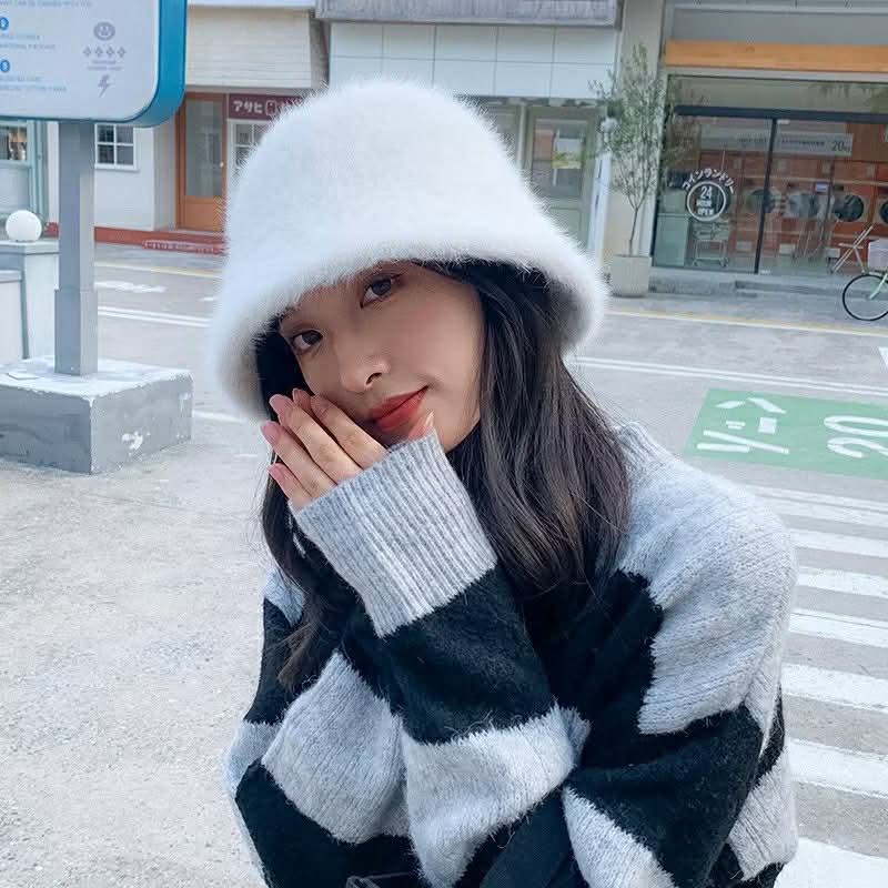 Nón lông, mũ lông mềm mịn dáng cụp thời trang trẻ trung, thanh lịch cho nữ