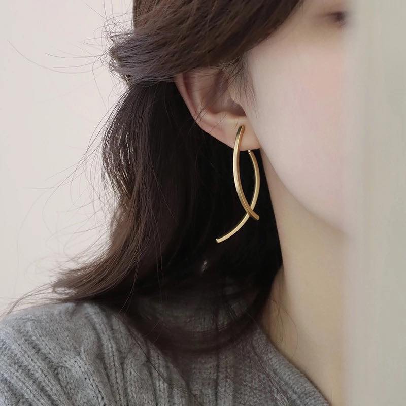 Earrings đeo tai nữ dáng dài bạc S925 thời trang Hàn Quốc