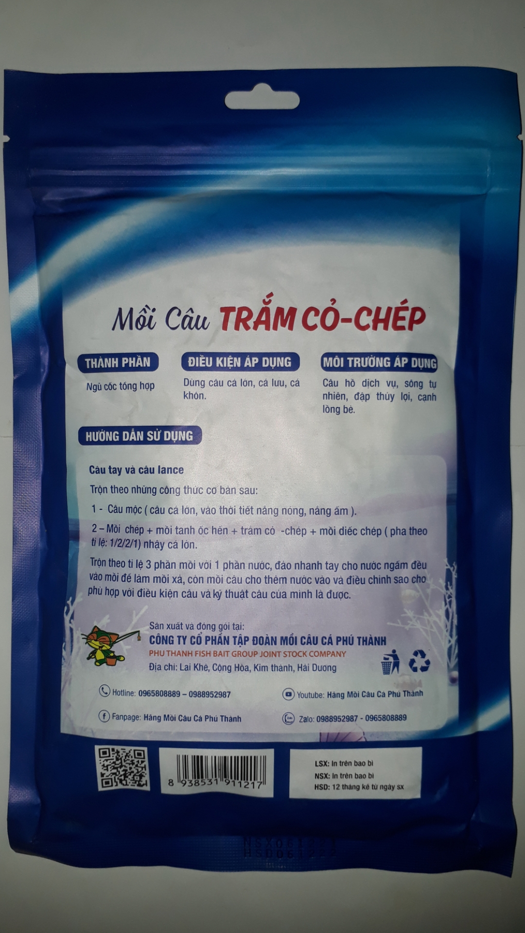 Combo gồm Mồi Câu Cá Chép,Trắm Cỏ-Chép và Tinh Mùi Sữa Trắm _trôi _chép, Hãng Phú Thành