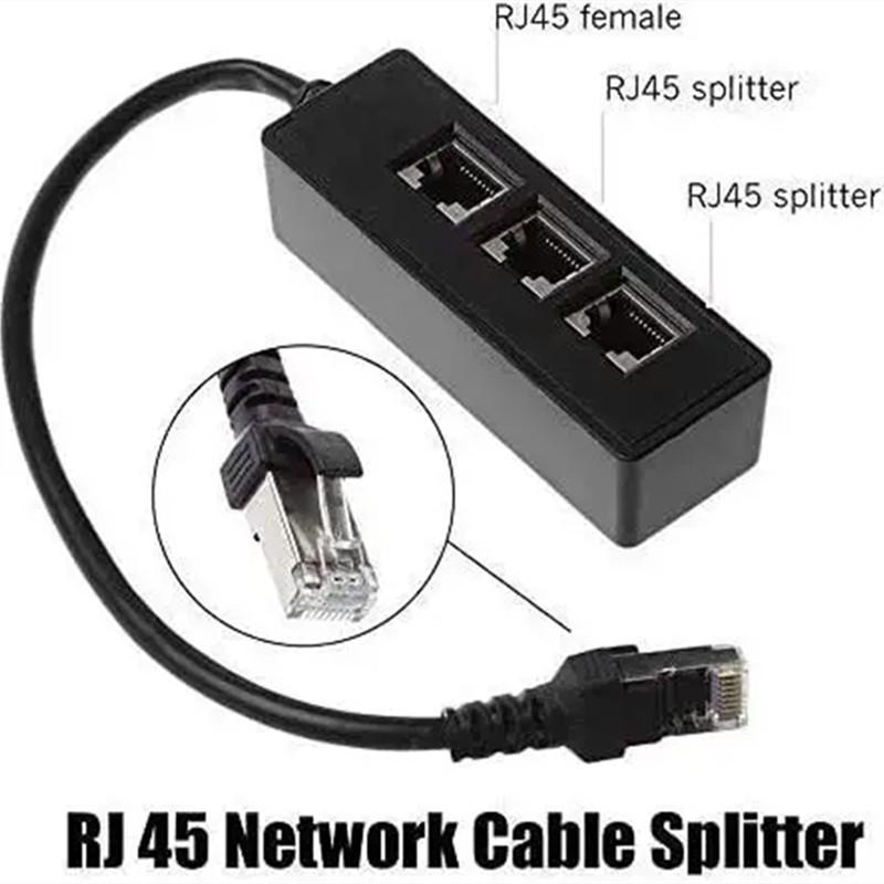 RJ45 Ethernet Splitter Cáp 1 nam đến 3 nữ LAN Ethernet chia cho Cat5 Cat6 LAN LAN Ethernet Connect