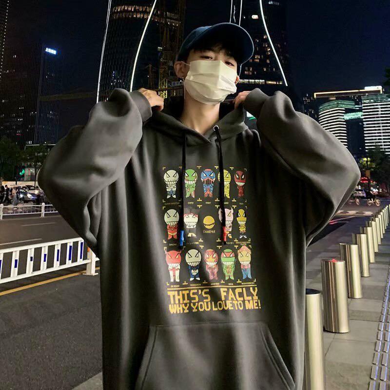 Áo Khoác Hoodie Nam Nữ In Hoạt Hình Form Rộng