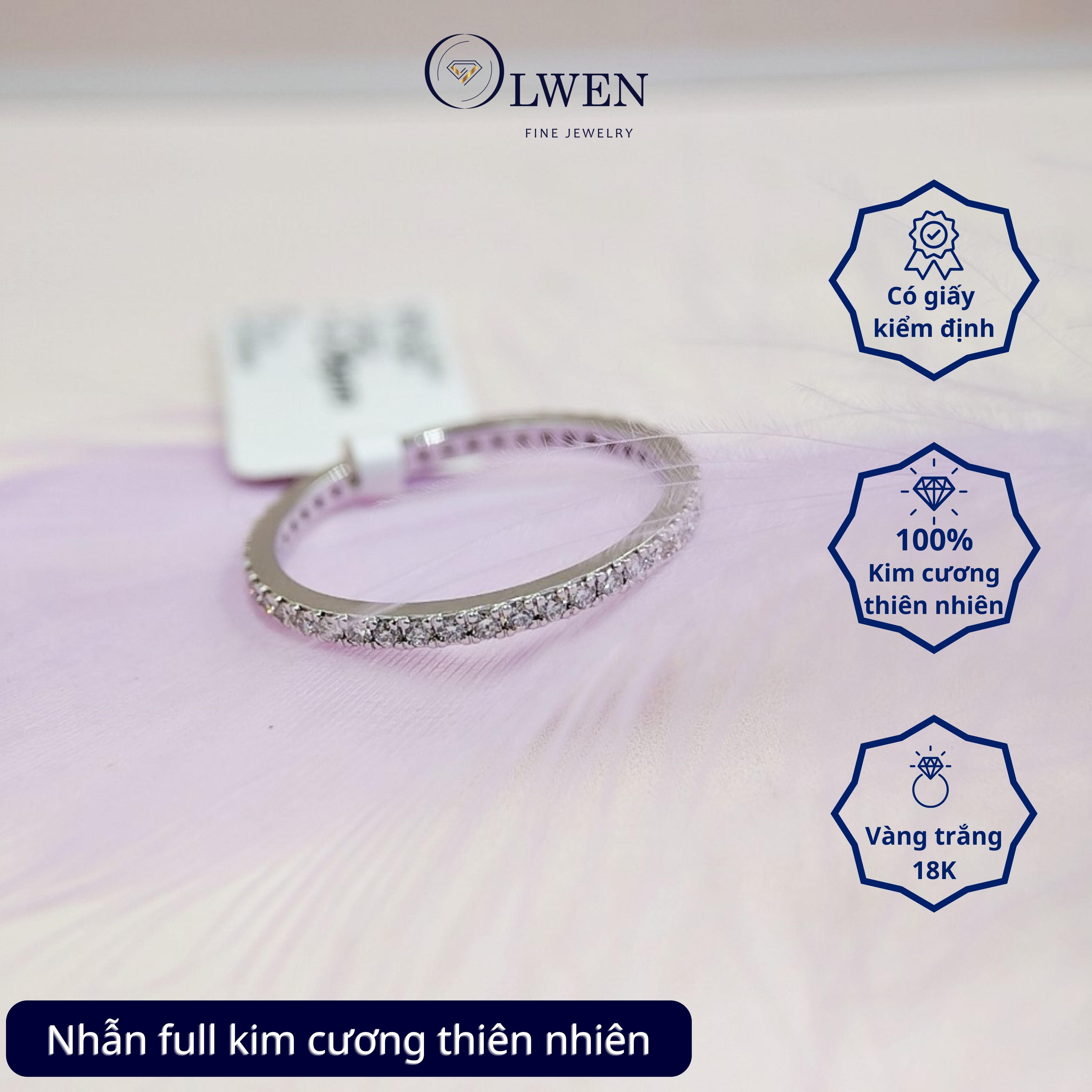 Nhẫn Kim Cương HK 18K HK Olwen HA-R000044