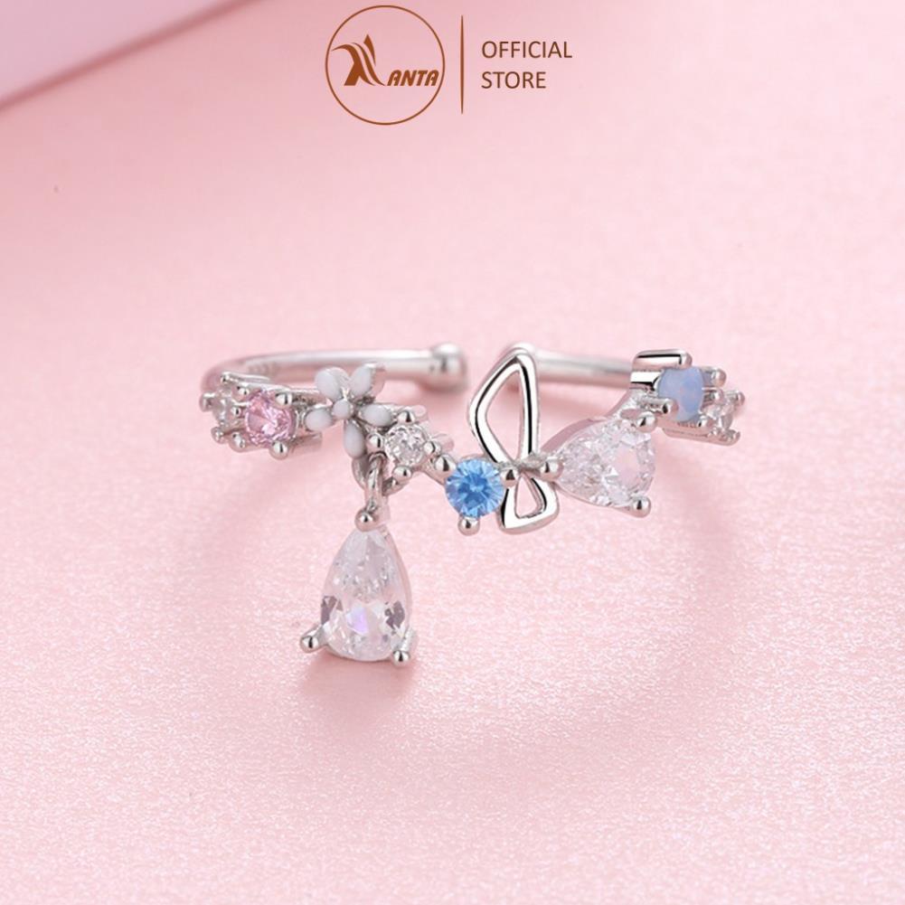 Nhẫn hoa, đính đá pha lê nhân tạo cá tính cho nữ ANTA Jewelry ATJ7034