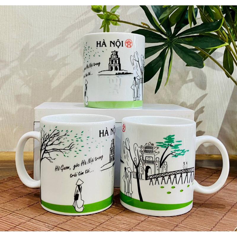 Ly uống nước vẽ cảnh Hà Nội. Gốm sứ Bát Tràng
