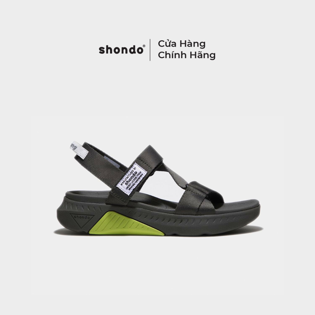 Giày Sandals SHONDO F7 Racing đế xám phối xanh dạ quai xám F7R2020